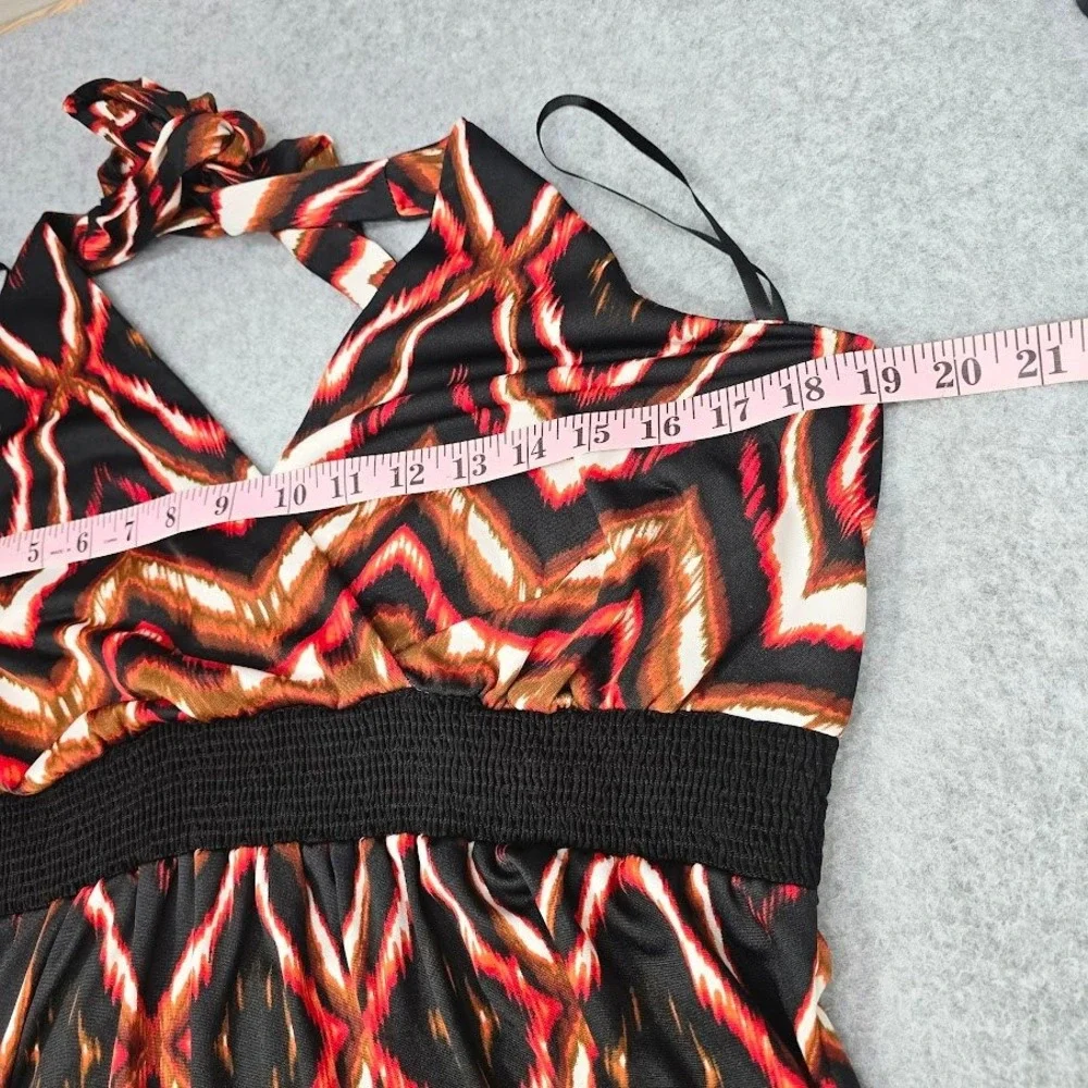 Vtg Y2K Torrid Halter Top L Multicolor Tank‎ Babydoll Smocked Festival Baddie